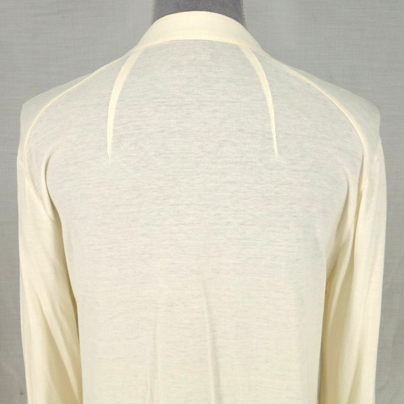 J Jill Top Womens Medium Ivory Cotton Knit Pleated Front Blouse Pullover Career - Picture 10 of 13